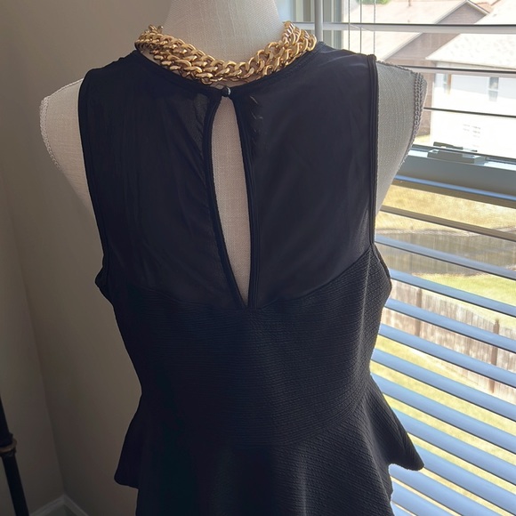 Black Mesh Peplum Top - Picture 4 of 4
